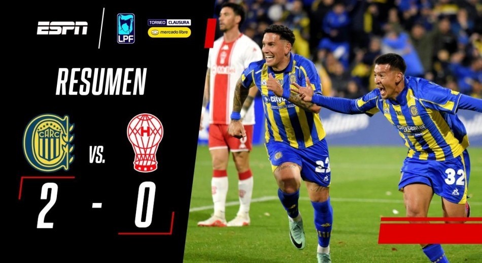 Rosario Central le ganó 2-0 a Huracán para afianzarse como puntero de la Zona B